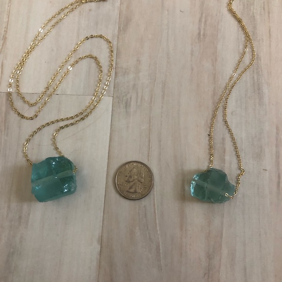 ❣️ Last One❣️ Raw Aquamarine 14k Gold Necklace - Picture 7 of 7